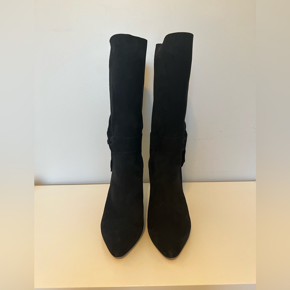 VALENTINO GARAVANI low bow tie boots in black suede 9.5